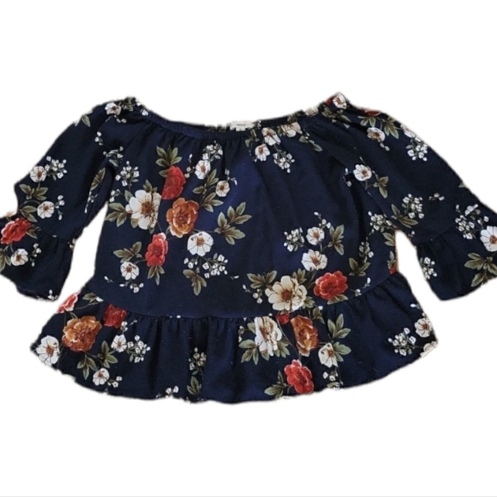 Off shoulder floral peplum blouse